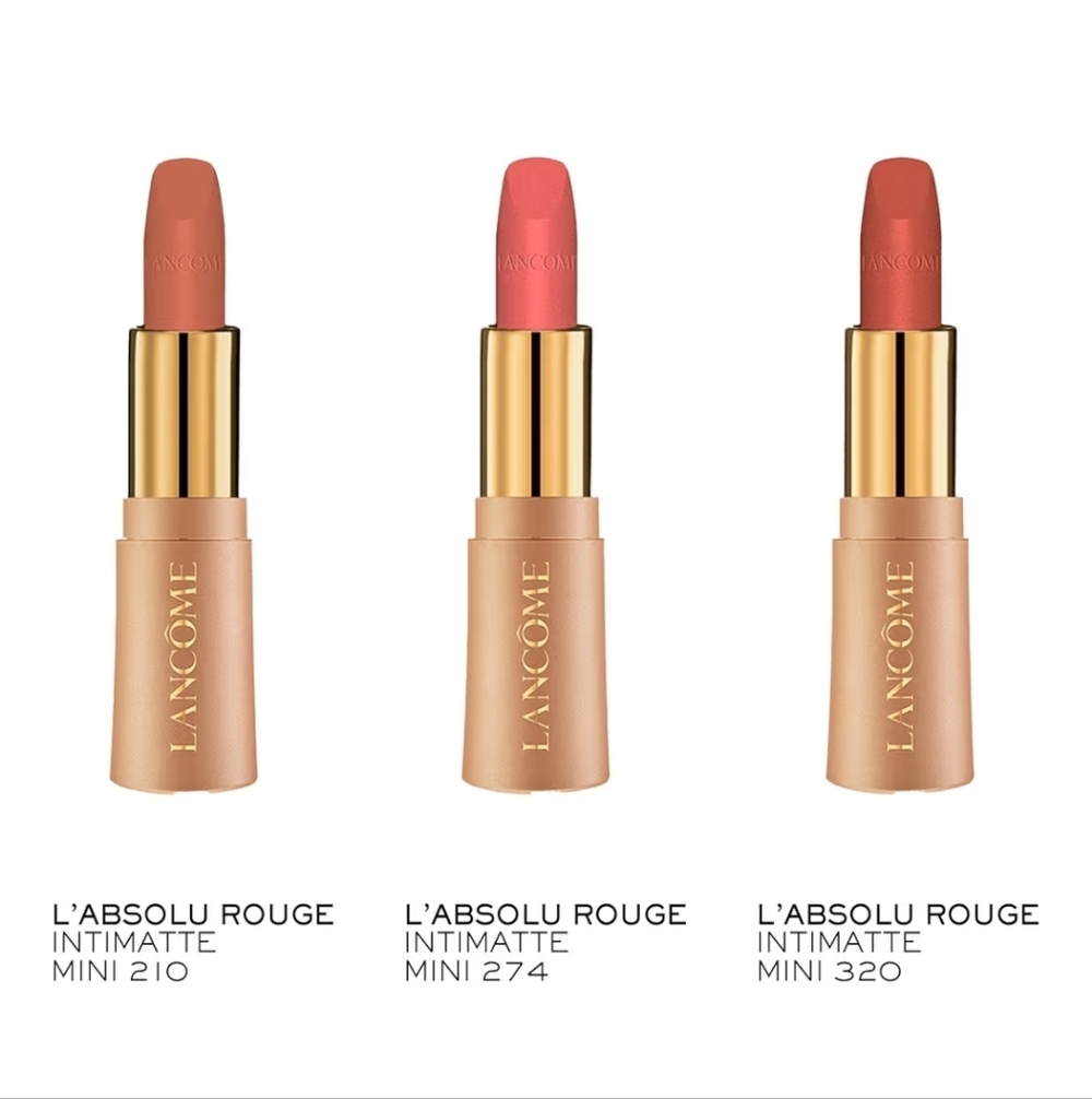 Lancome Labsolu Rouge Intimate 3 Mini Lip Sticks Set Travel Size Gift Trio - Picture 2 of 5